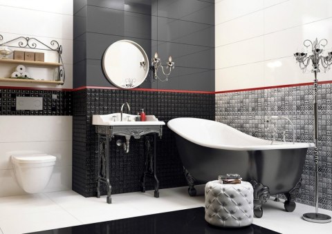 Płytka dekoracyjna Dekor Opp! Lace Black DGL.281.L2 90x30cm G.1 Płytka dekoracyjna Dekor Opp! Lace Black DGL.281.L2 90x30cm G.1