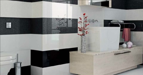 Płytka ścienna Java Onda Black 25x75 rektyfik G.1 Płytka ścienna Java Onda Black 25x75 rektyfik G.1