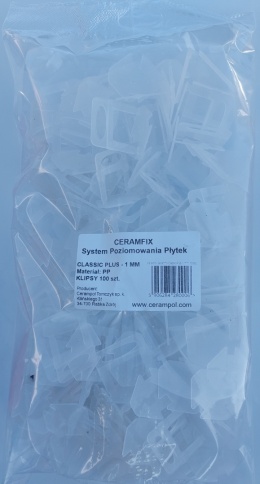 System poziomowania płytek CERAMFIX Classic PLUS/KLIPS - 100szt -1mm